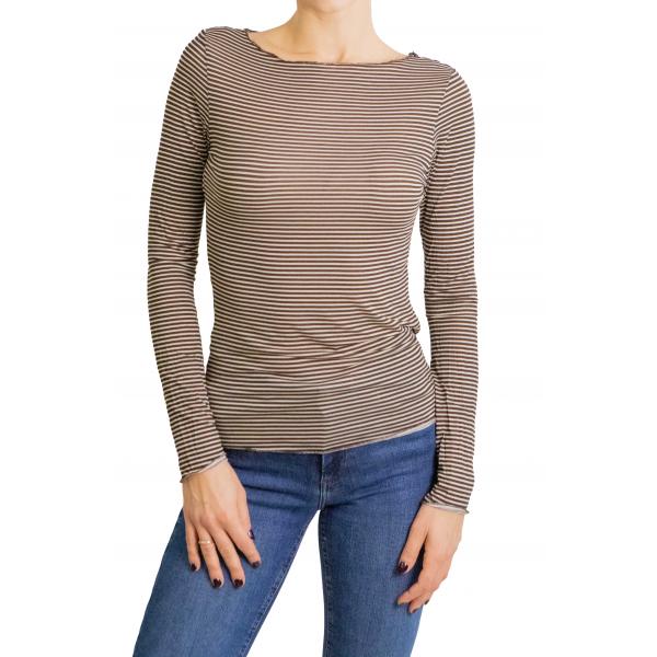 Maglia misto cashmere a righe 